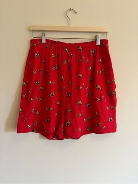 Vintage horse print equestrian men’s red lounge shorts